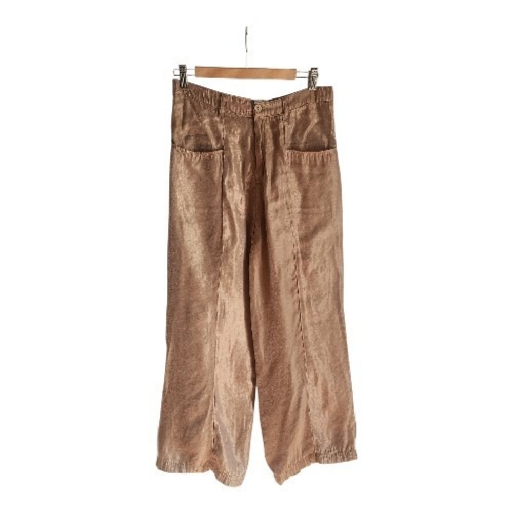Zed Shimmering Sand High-waisted Wide Leg Pants Sz‎ 3
